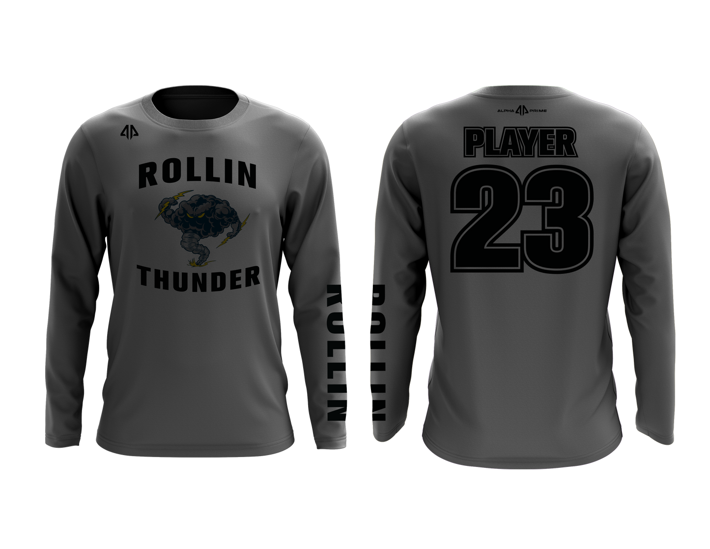 Rolling Thunder Long Sleeve Fan Shirt - Grey
